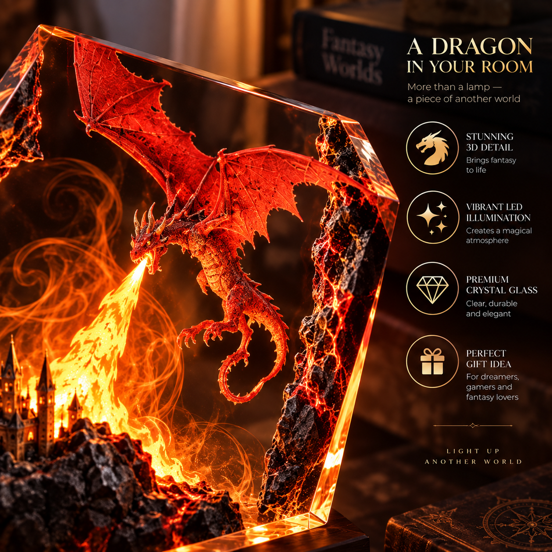 Fire Dragon Halloween Lamp By Lumerry