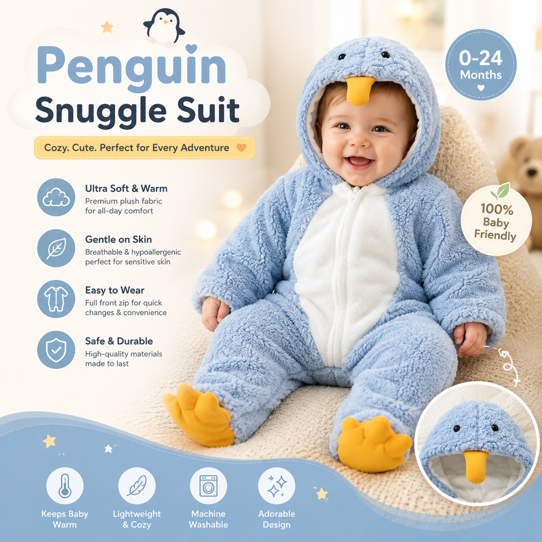 Penguin Snuggle Suit By Lumerry